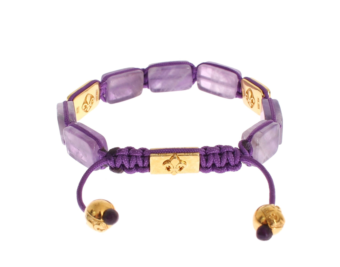 Nialaya Schillerndes diamantvergoldetes Amethyst-Armband