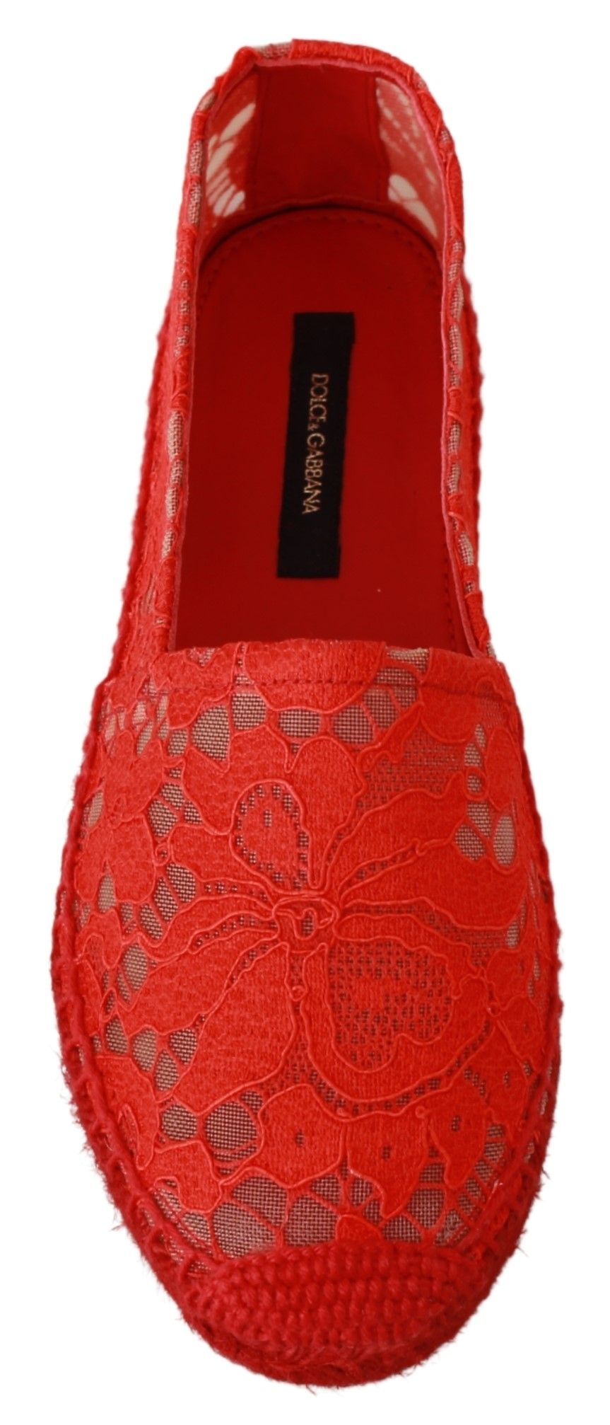 Dolce & Gabbana Rote Viskose Espadrilles Flache Schuhe