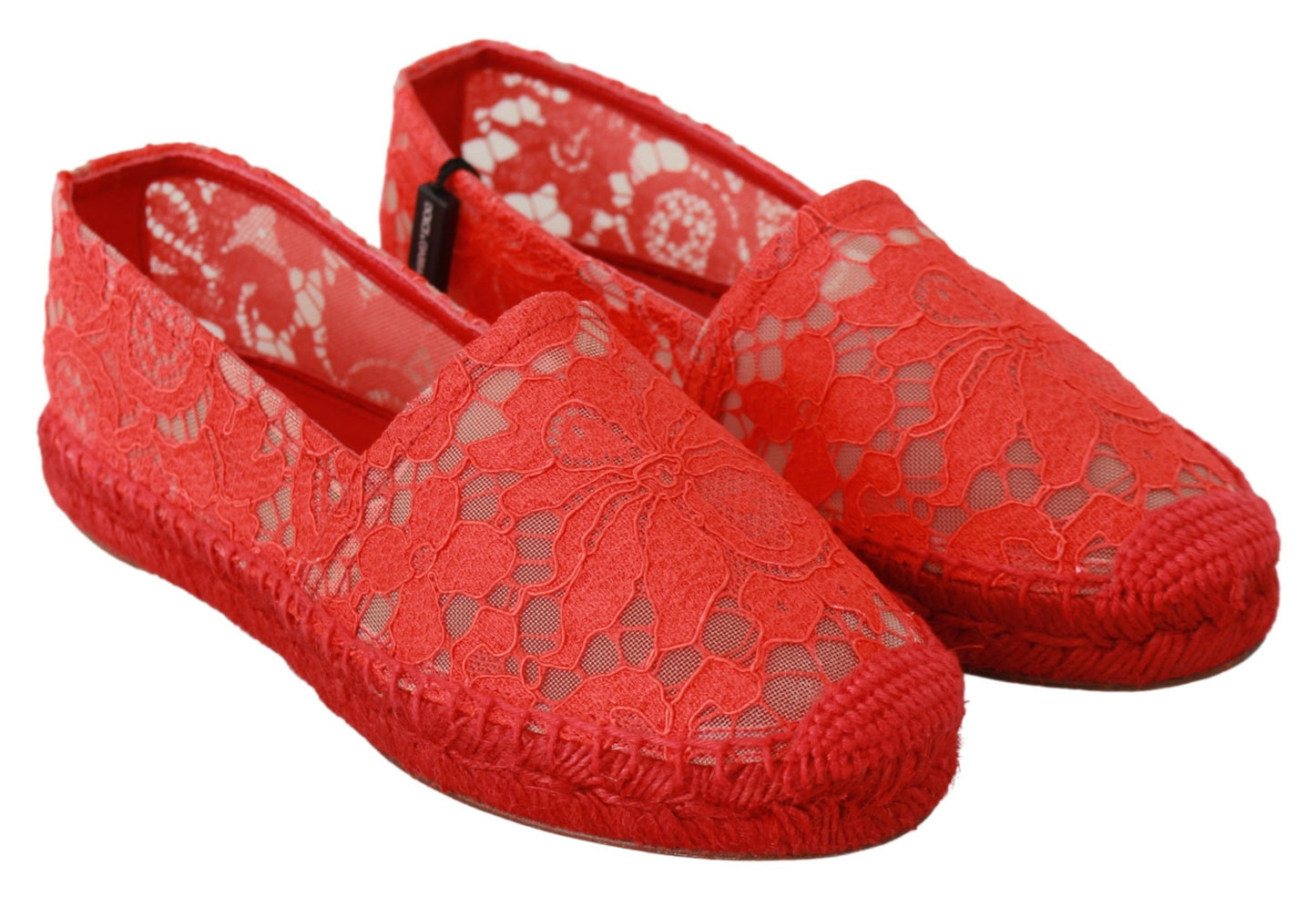 Dolce & Gabbana Rote Viskose Espadrilles Flache Schuhe