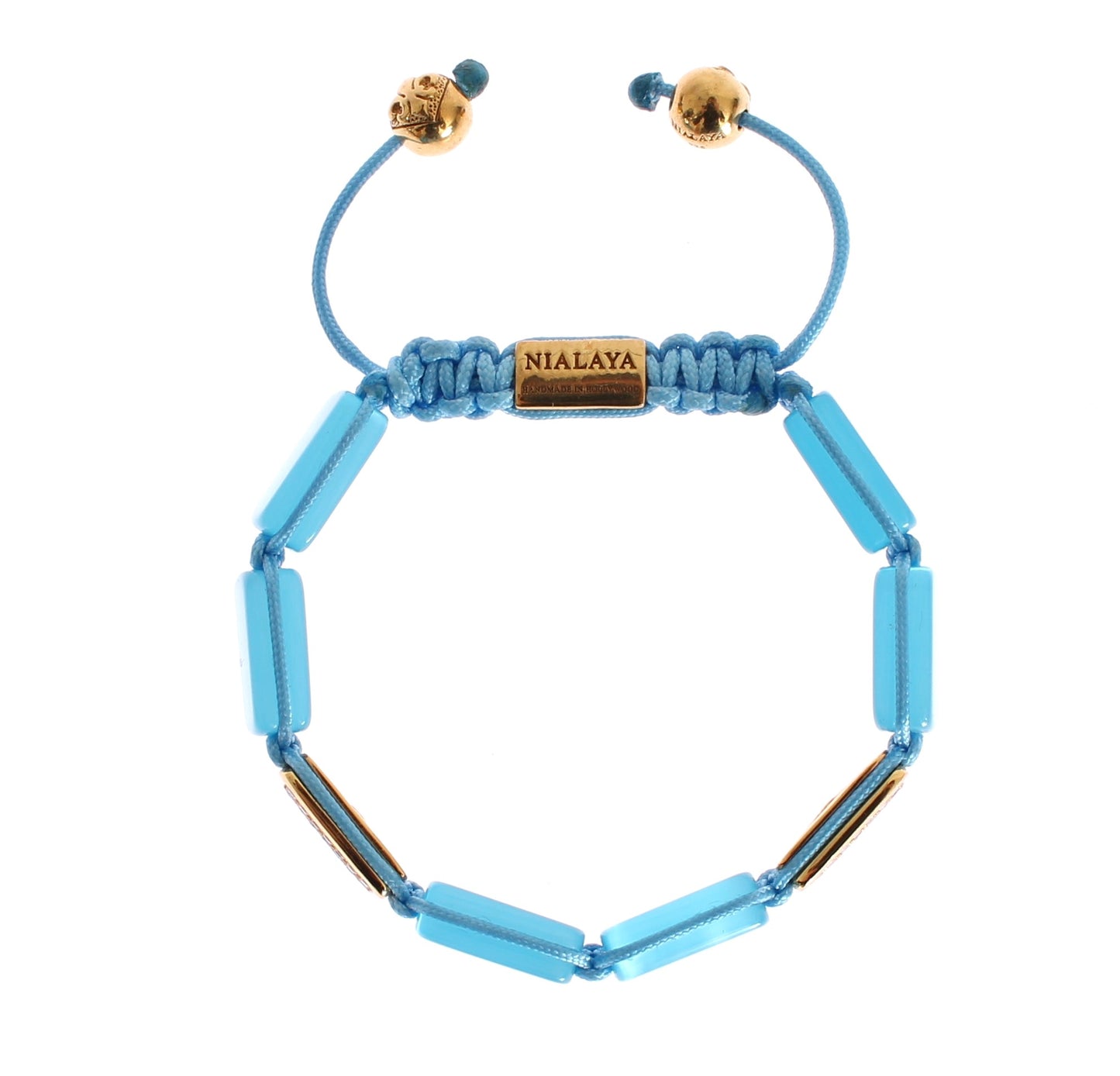 Nialaya Elegantes Armband mit blauem Opal und Diamantbesatz