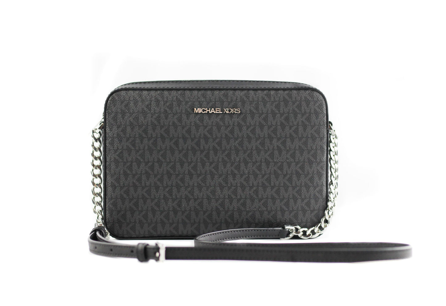 Michael Kors Jet Set Large East West Saffiano Leder Crossbody Bag Handtasche [Black Signature]