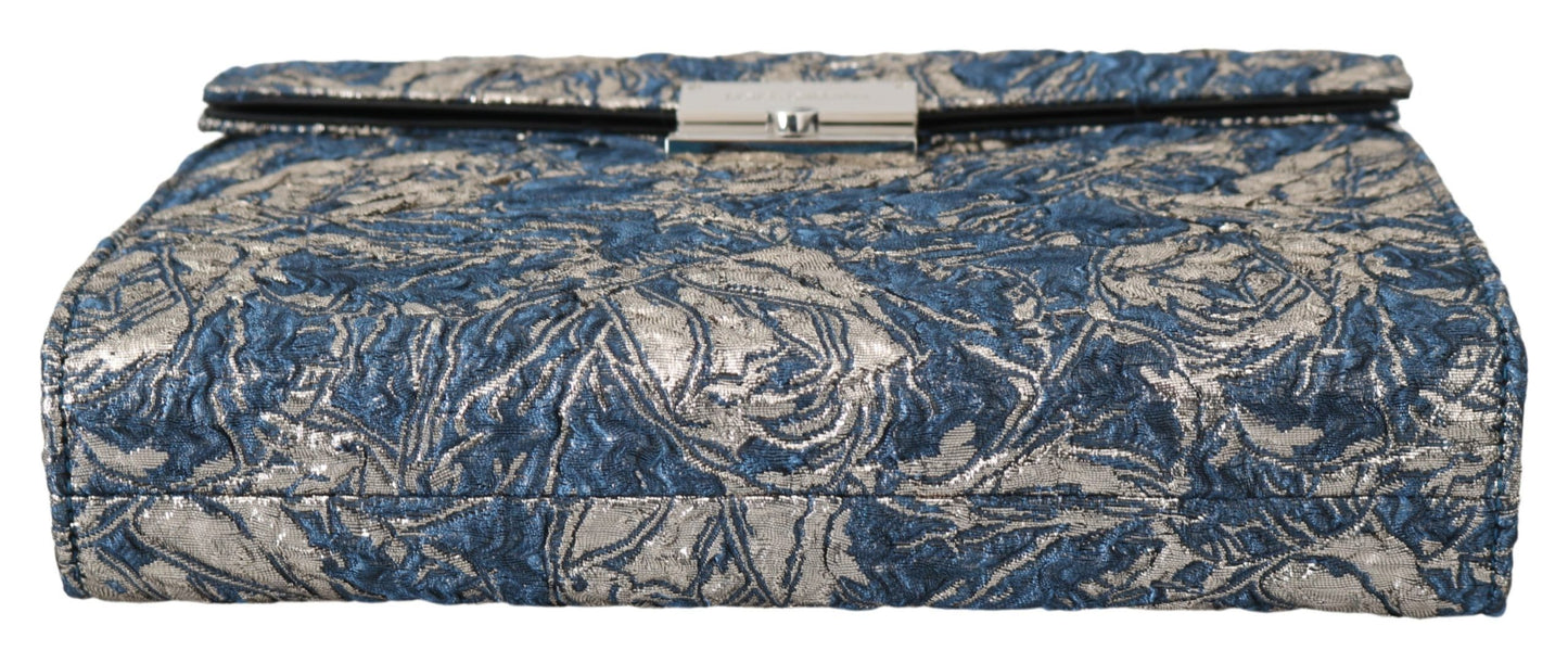 Dolce & Gabbana Elegante blaue Aktentasche mit Krokoprint Clutch