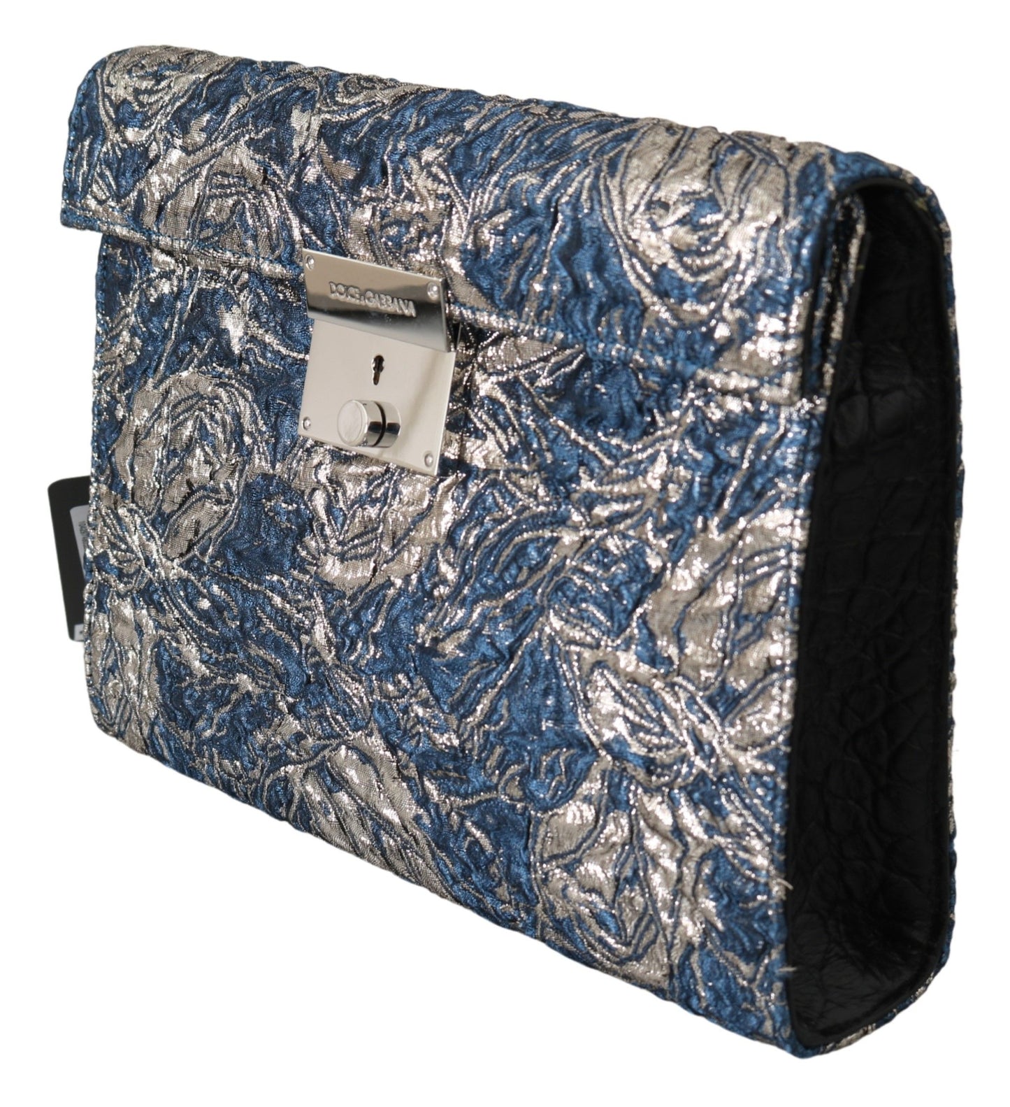 Dolce & Gabbana Elegante blaue Aktentasche mit Krokoprint Clutch