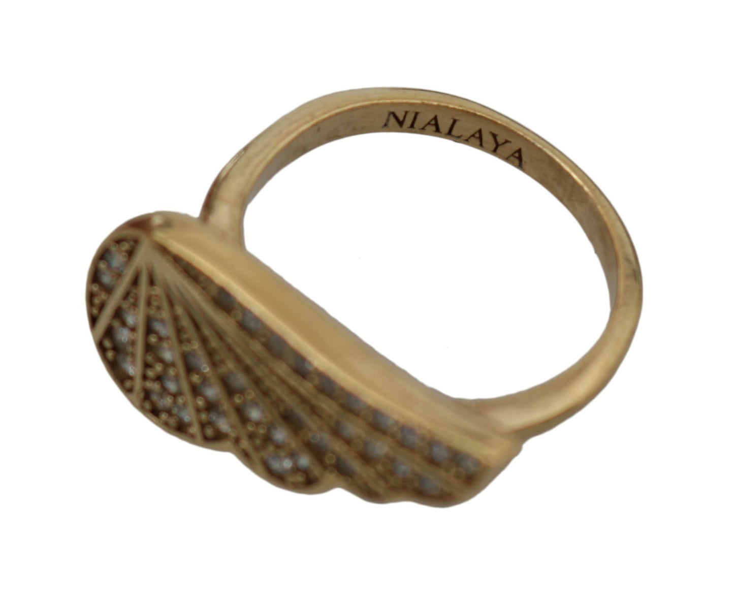 Nialaya Eleganter Ring mit Goldkristallen verziert