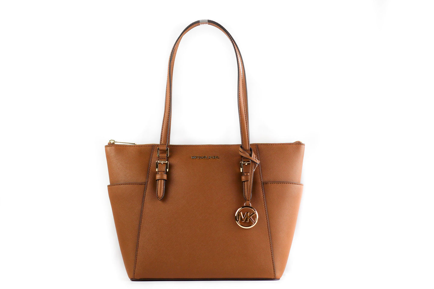 Michael Kors Charlotte Signature Leather Large Top Zip Tote Handtasche