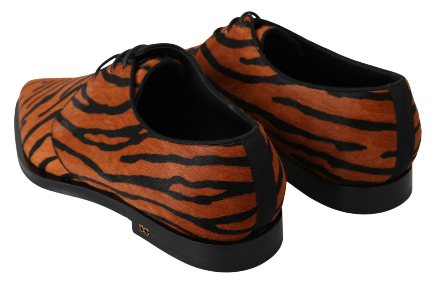 Dolce & Gabbana Kleiderschuhe mit Tigermuster und Ponyhaar