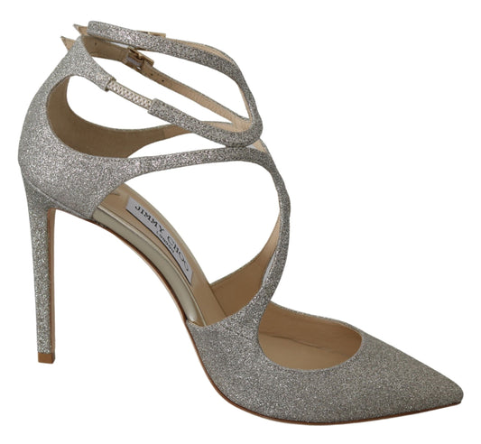 Jimmy Choo Platin Ice Lancer Leder Pumps - Eleganz verfeinert