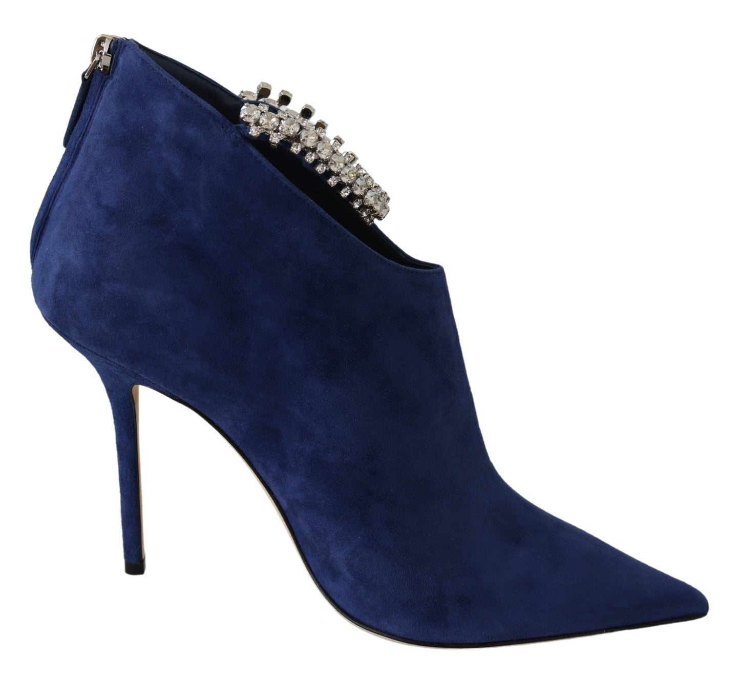 Jimmy Choo Pop Blaue Kristall-Riemen-Stiefel mit Absatz