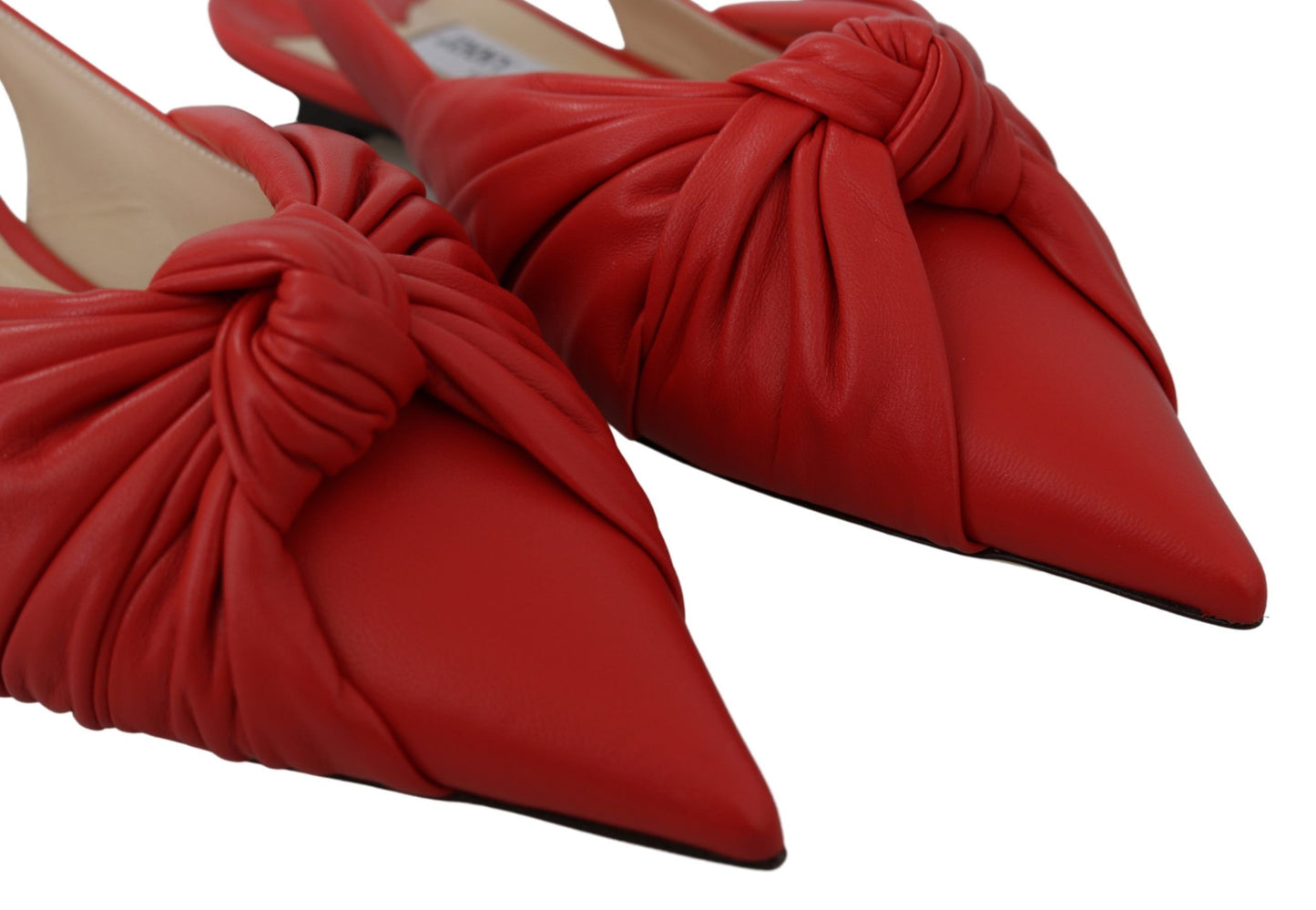 Jimmy Choo Schicke rote spitze Lederflats