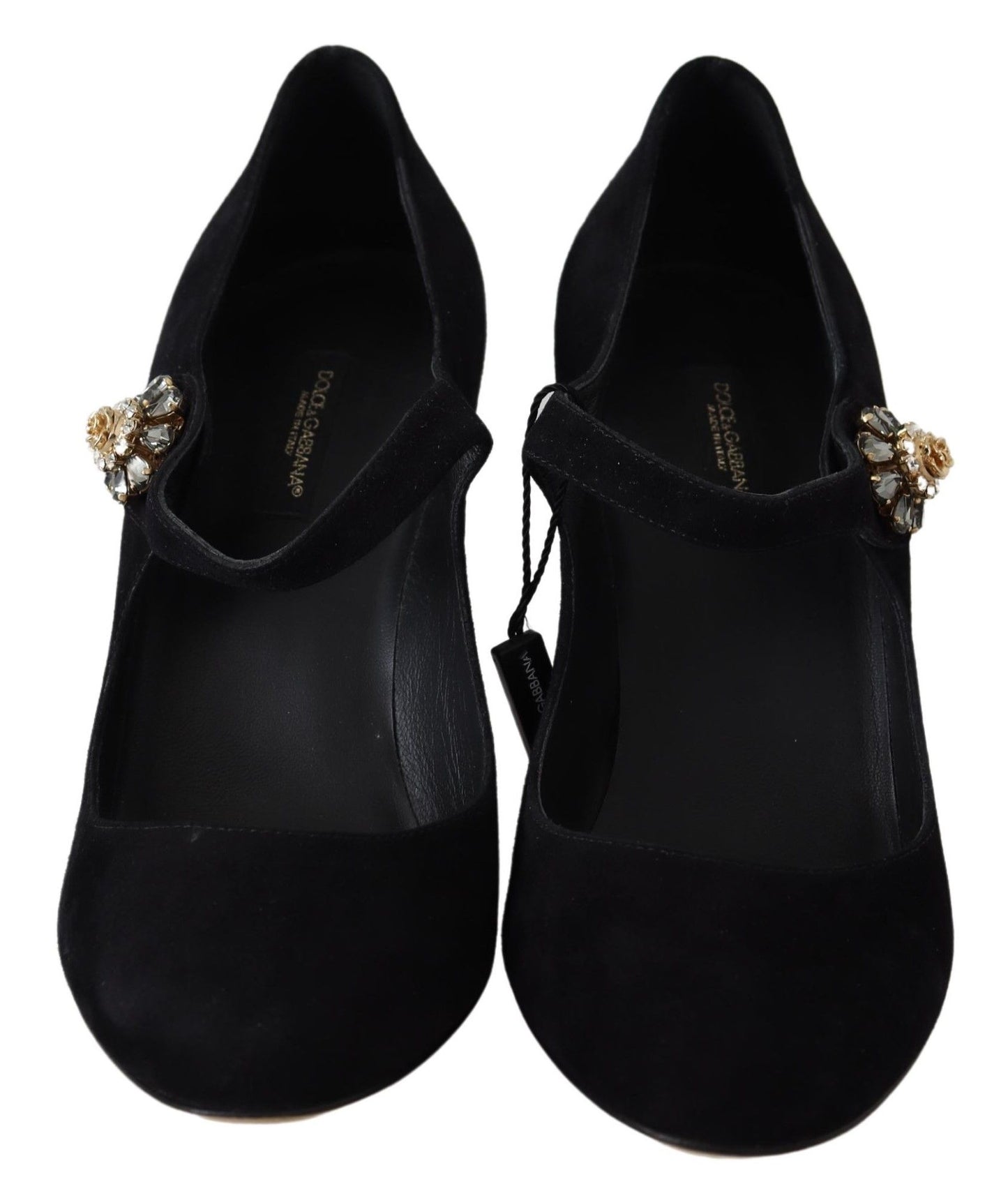 Dolce & Gabbana Elegante Mary Janes Pumps aus schwarzem Wildleder