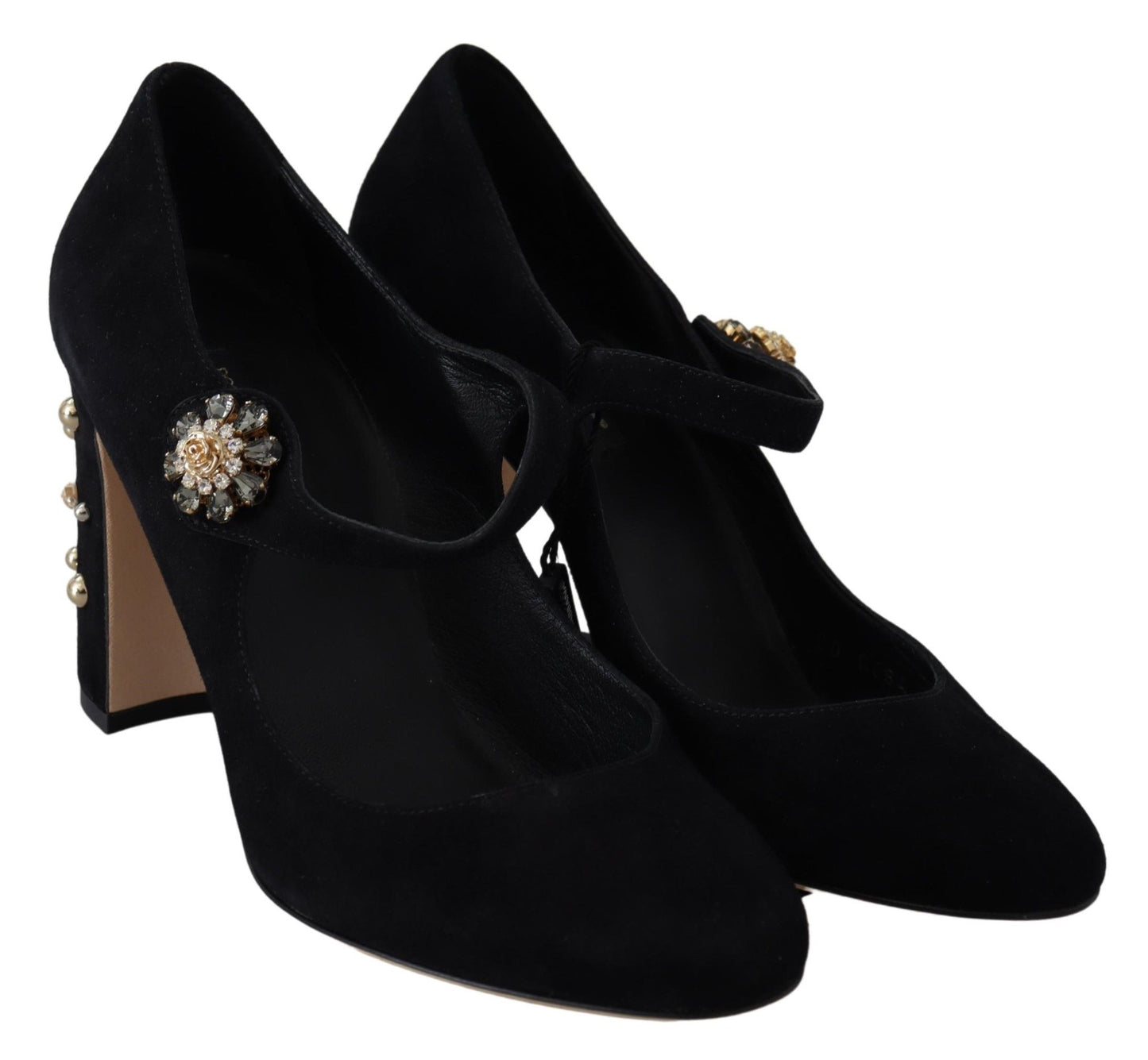 Dolce & Gabbana Elegante Mary Janes Pumps aus schwarzem Wildleder