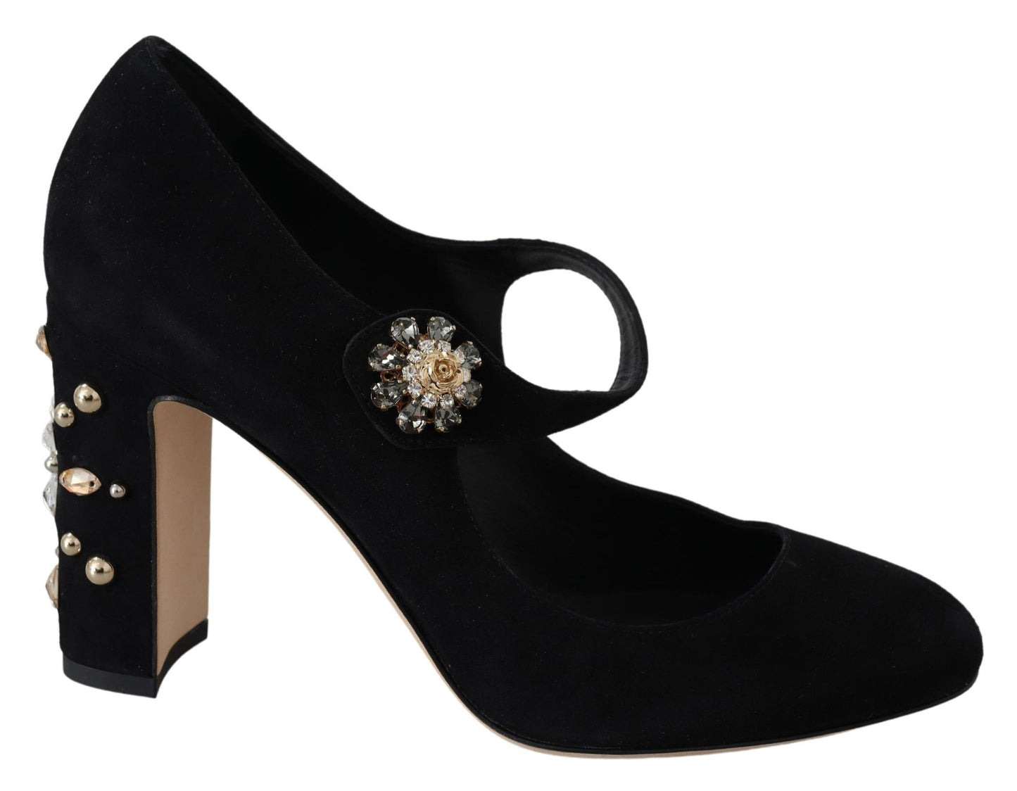 Dolce & Gabbana Elegante Mary Janes Pumps aus schwarzem Wildleder