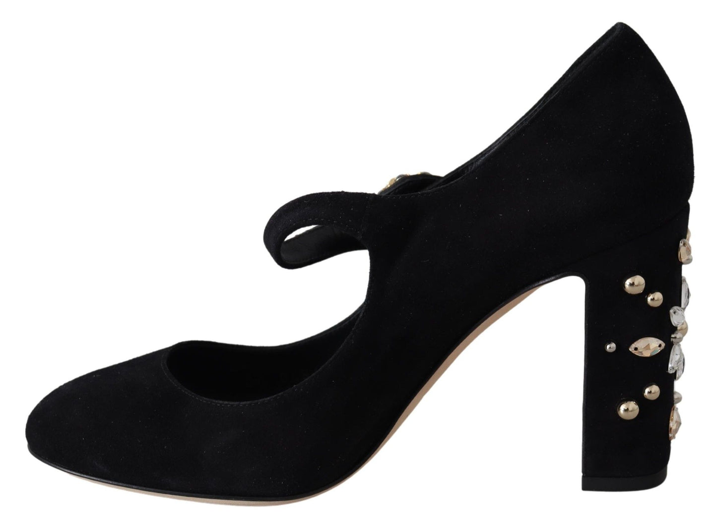 Dolce & Gabbana Elegante Mary Janes Pumps aus schwarzem Wildleder