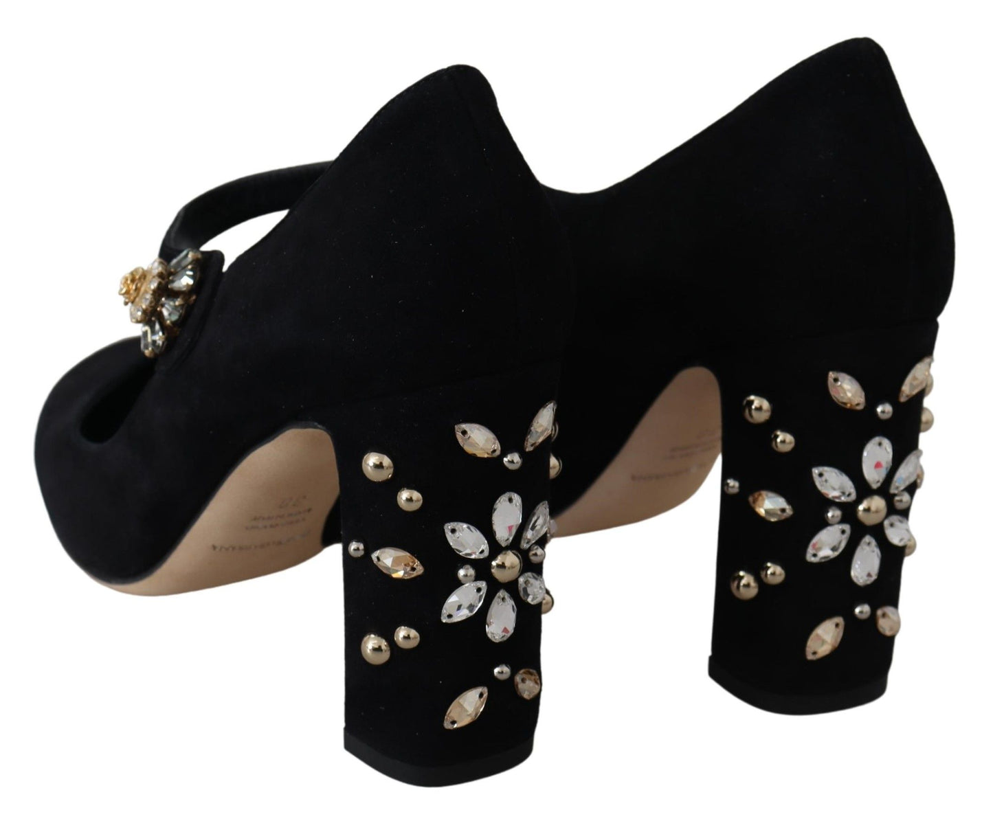 Dolce & Gabbana Elegante Mary Janes Pumps aus schwarzem Wildleder