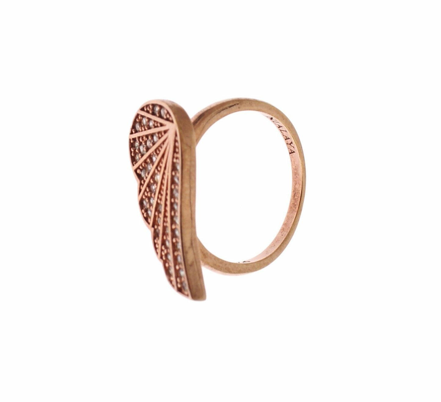 Nialaya Eleganter Rosa Gold CZ Kristall Ring