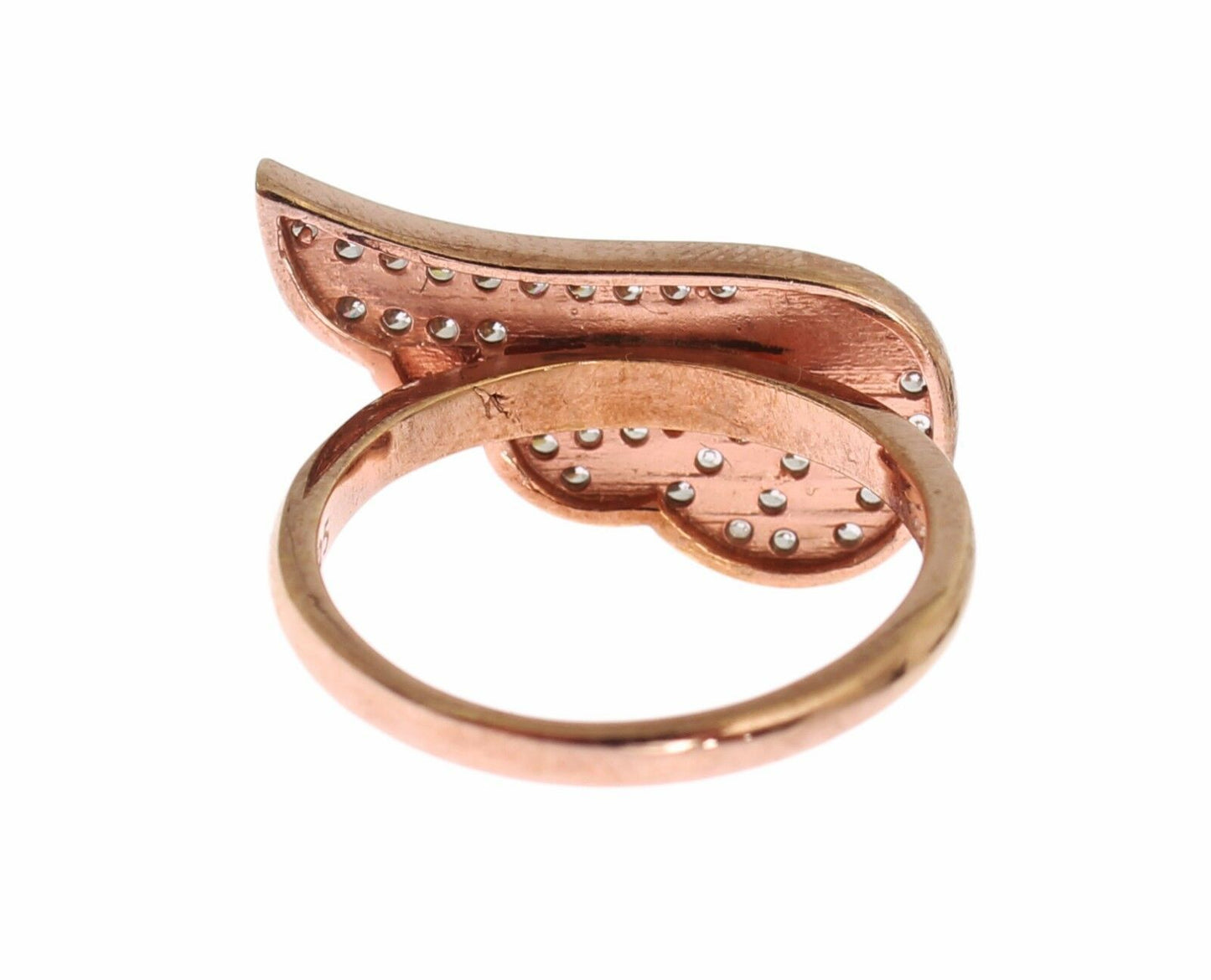 Nialaya Eleganter Rosa Gold CZ Kristall Ring