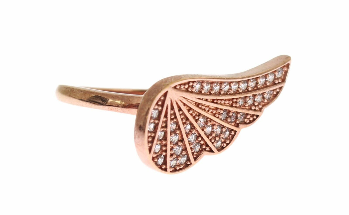 Nialaya Eleganter Rosa Gold CZ Kristall Ring