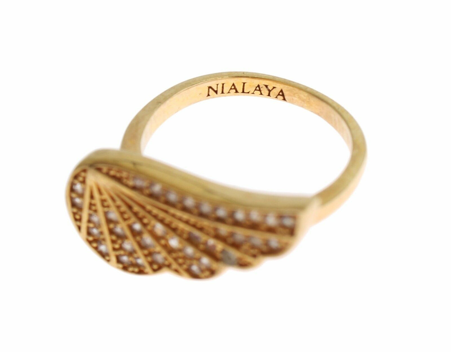 Nialaya Glamouröser Ring mit vergoldetem Kristall