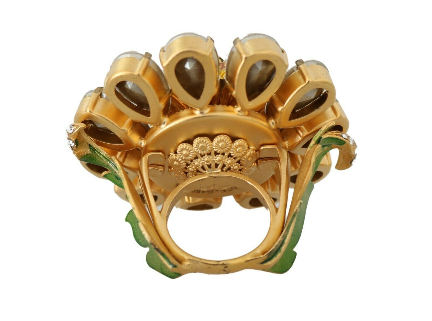 Dolce & Gabbana Kristall Blume Aussage Ring Größe US 7.5