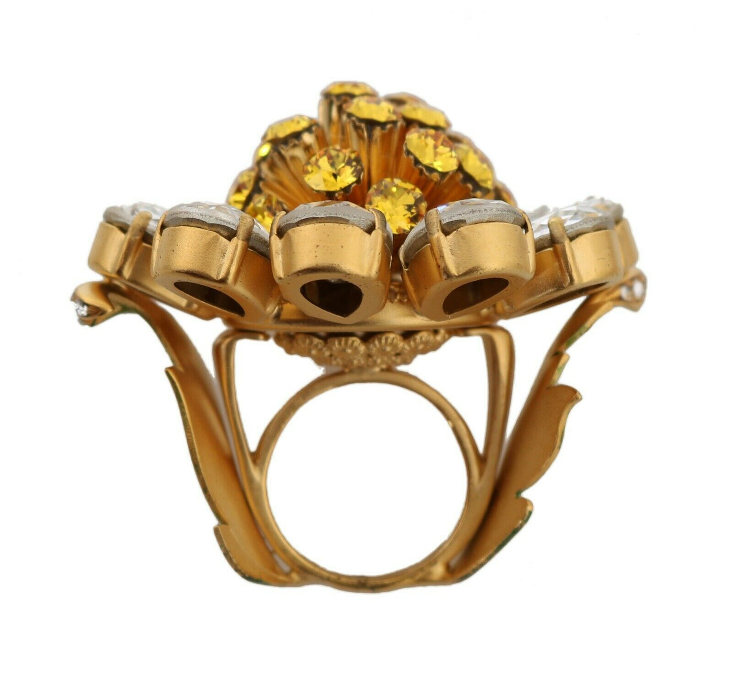 Dolce & Gabbana Kristall Blume Aussage Ring Größe US 7.5