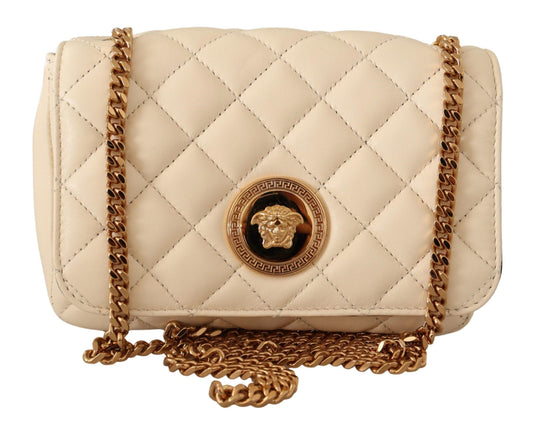 Versace Chic Nappaleder Crossbody in Reinheit Weiß