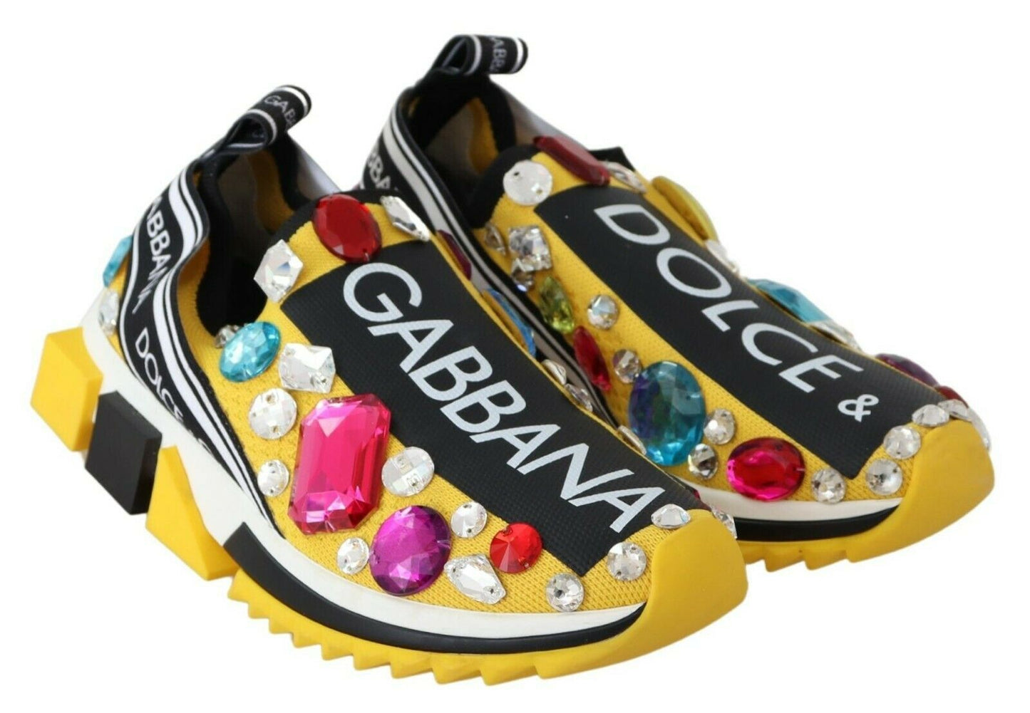 Dolce & Gabbana Verzierte gelbe Sorrento Sneakers