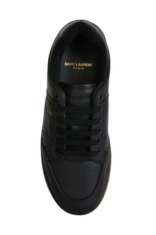 Saint Laurent Elegante schwarze Low-Top-Ledersneakers