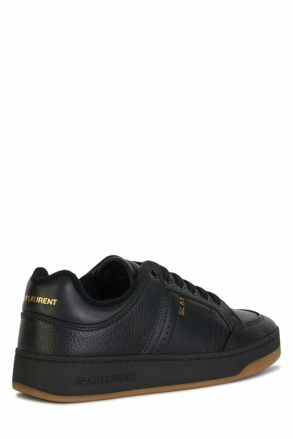 Saint Laurent Elegante schwarze Low-Top-Ledersneakers