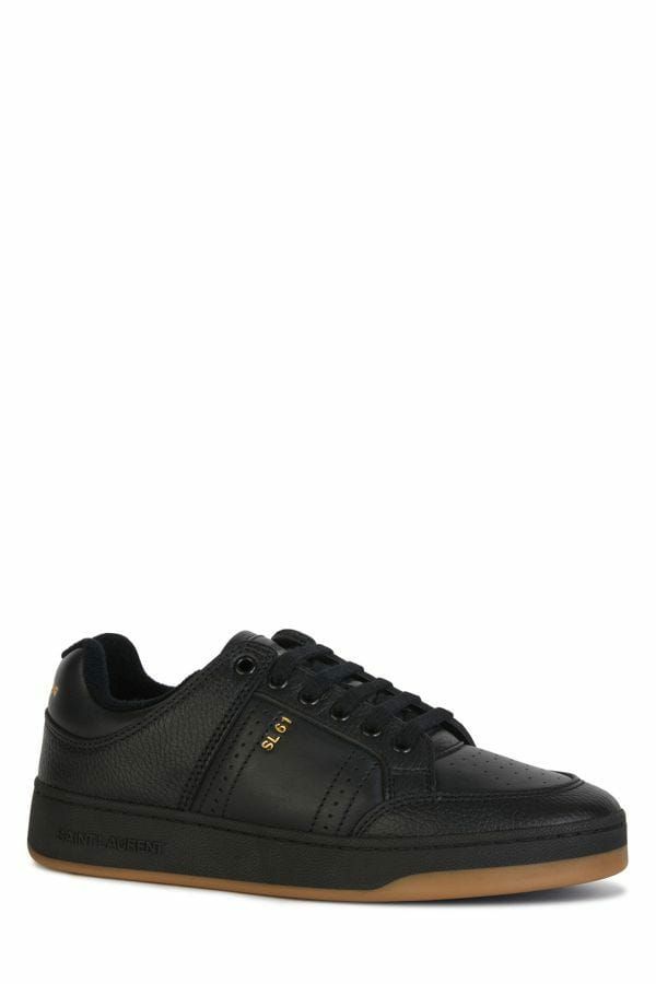 Saint Laurent Elegante schwarze Low-Top-Ledersneakers