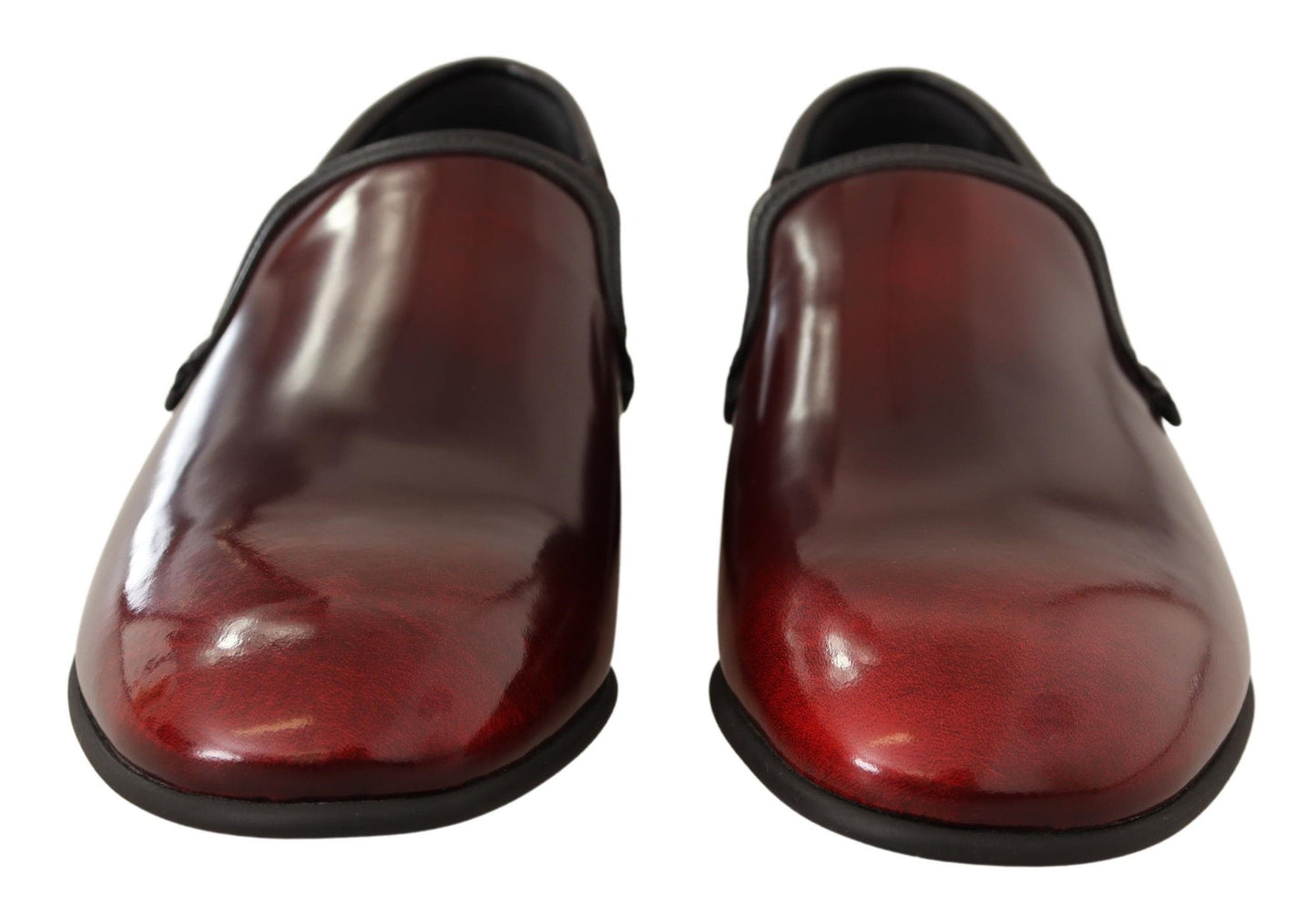 Dolce & Gabbana Elegante bordeauxfarbene Loafers aus Leder