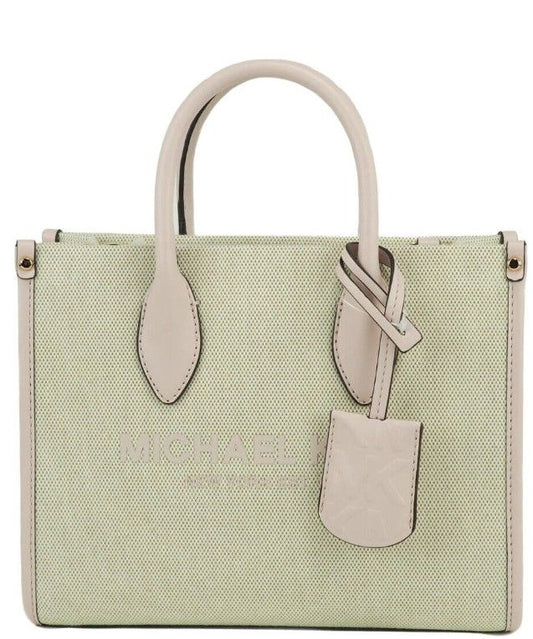 Michael Kors Mirella Small Powder Blush Canvas Shopper Crossbody Handtasche Geldbörse