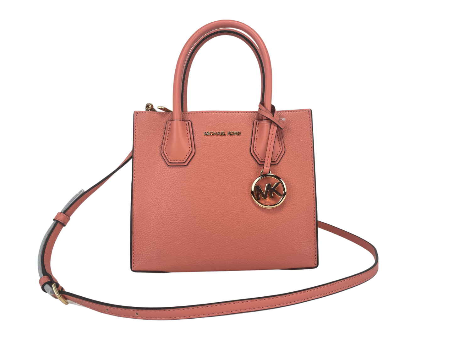 Michael Kors Mercer Medium Sherbet Pebble Leder Messenger Crossbody Tasche Handtasche