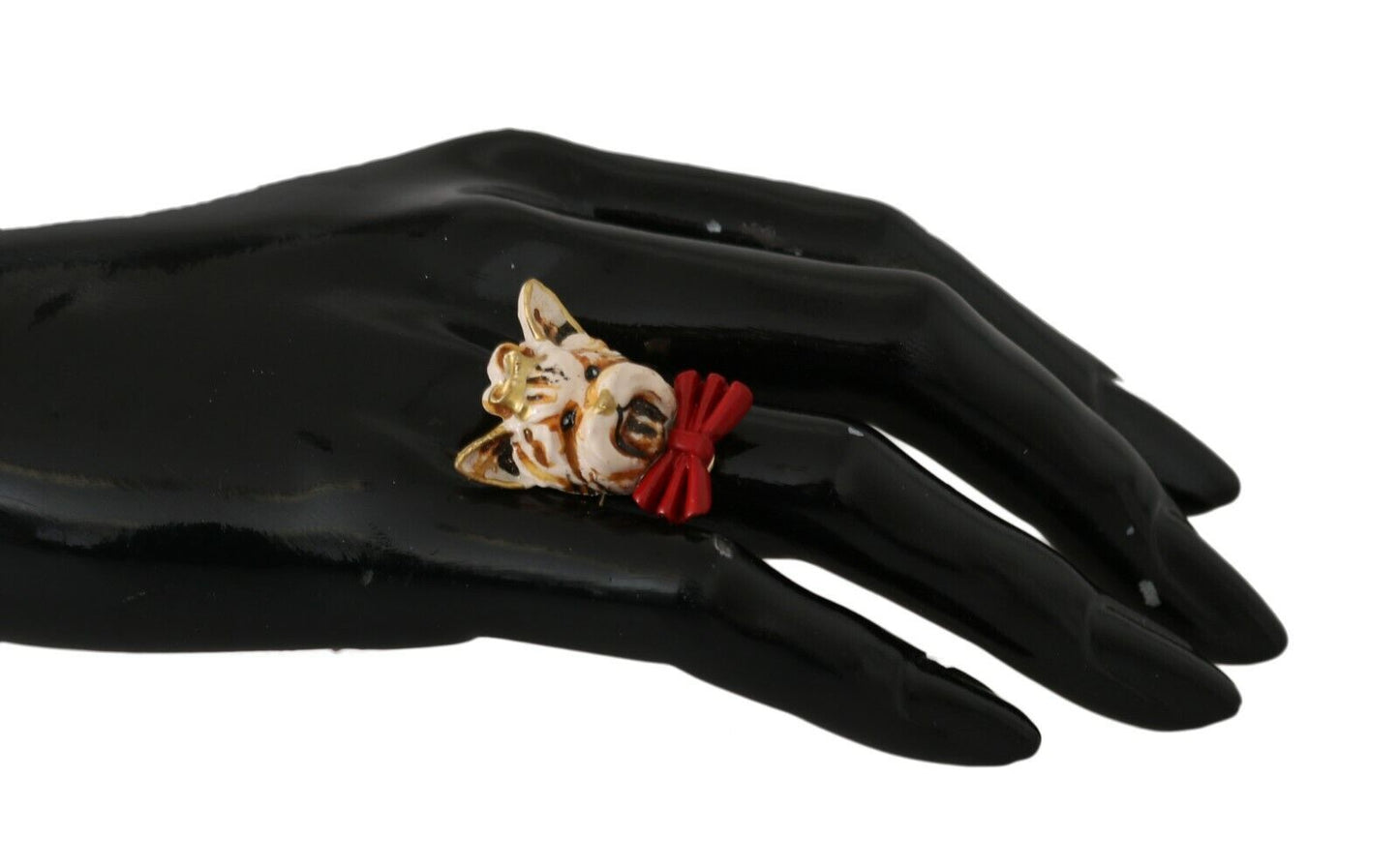 Dolce & Gabbana Eleganter von Hunden inspirierter Goldton-Ring