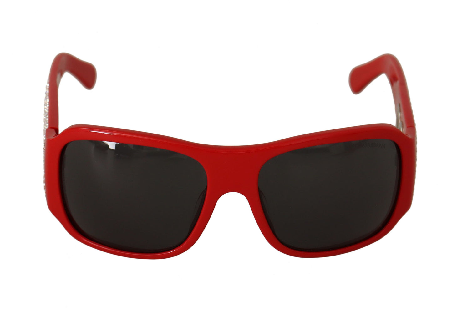 Dolce & Gabbana Rote Sonnenbrille mit Swarovski-Steinbesatz