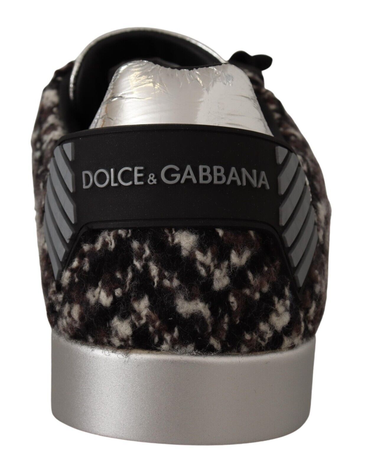 Dolce & Gabbana Silberne Eleganz Leder Turnschuhe