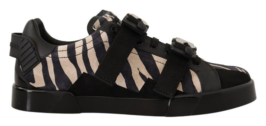 Dolce & Gabbana Zebra Wildleder Low Top Mode Turnschuhe