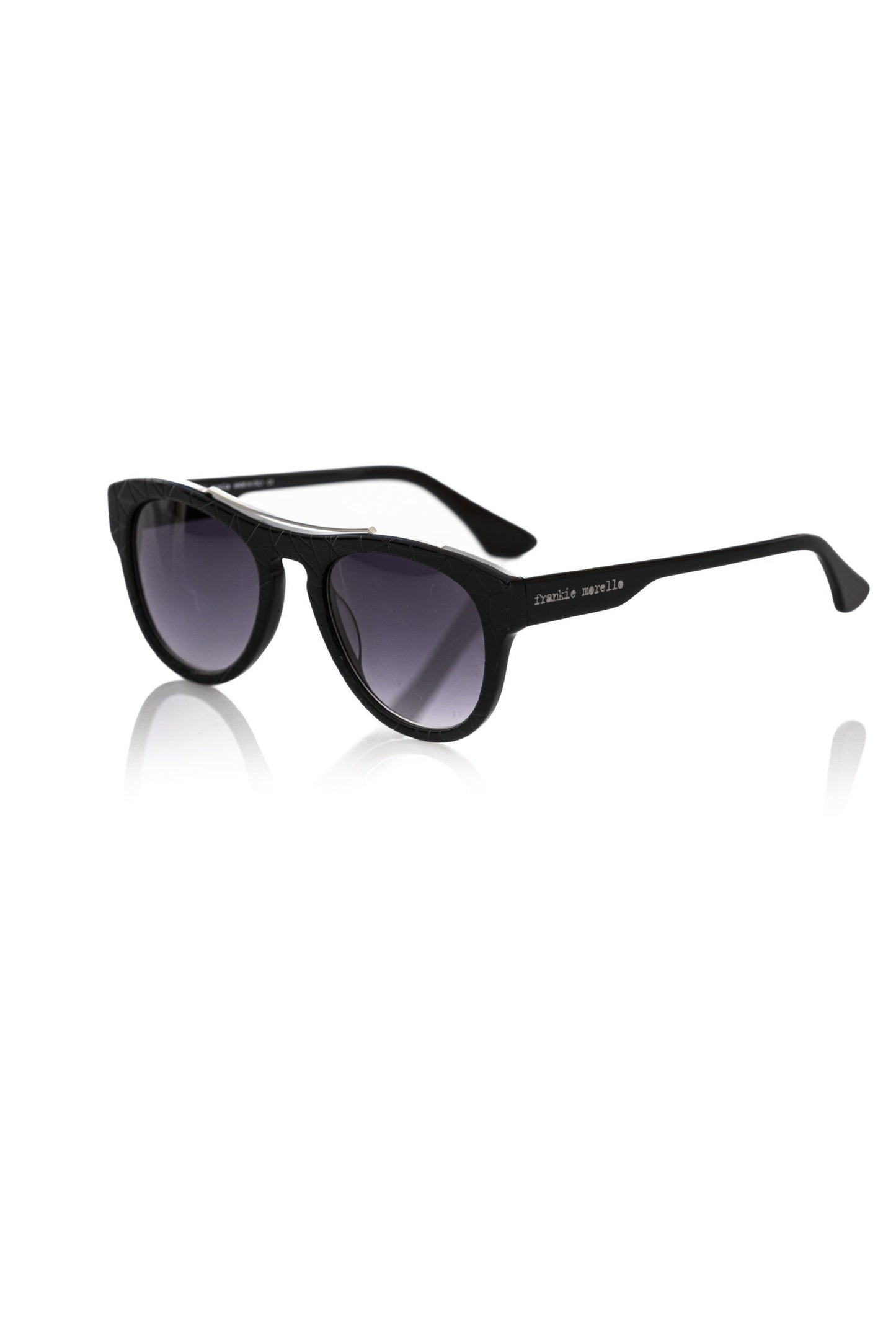 Frankie Morello Schwarze Acetat-Sonnenbrille für Männer