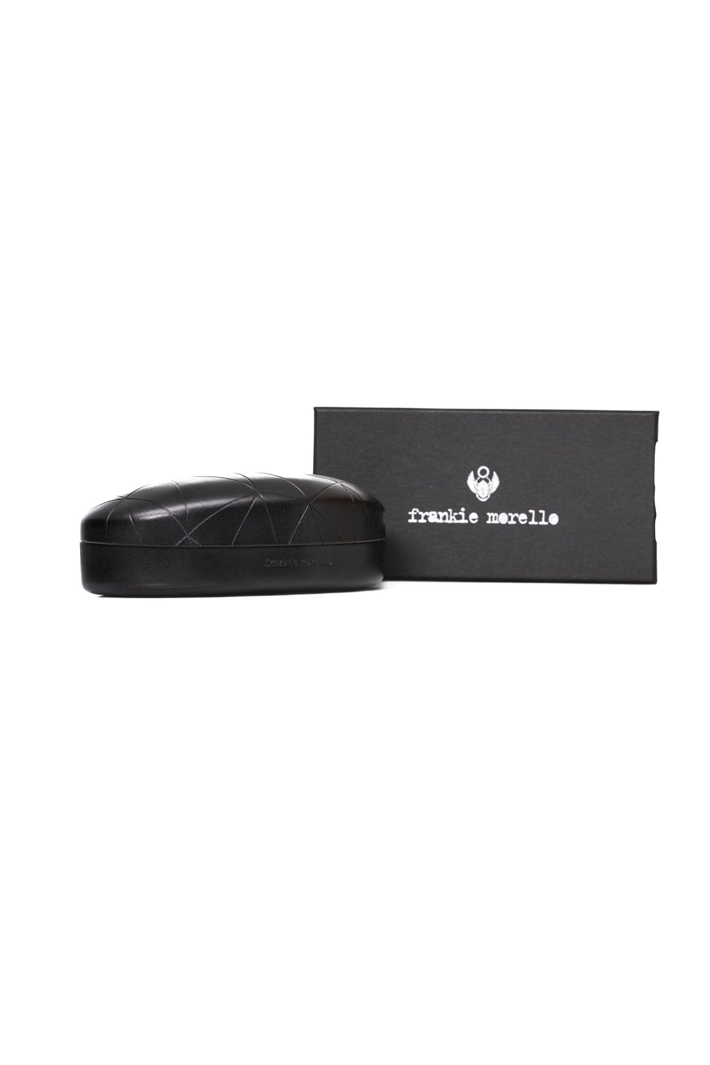 Frankie Morello Schwarze Metallic-Sonnenbrille für Männer