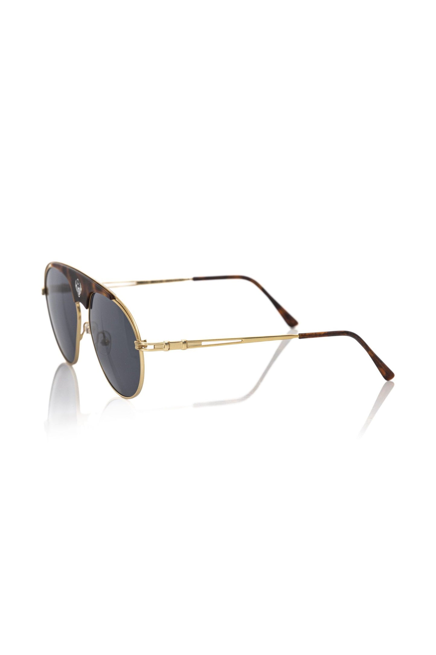 Frankie Morello Braune Metallic-Sonnenbrille für Männer