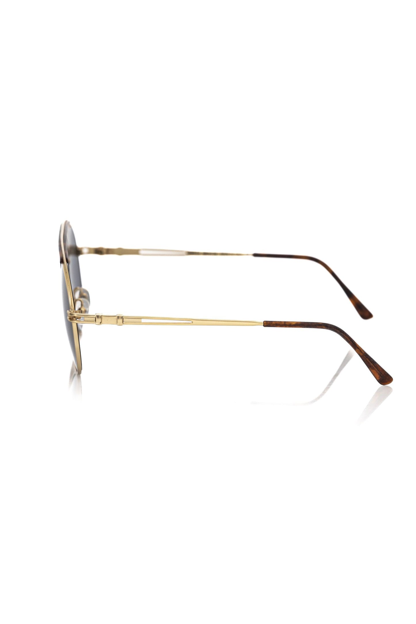 Frankie Morello Braune Metallic-Sonnenbrille für Männer