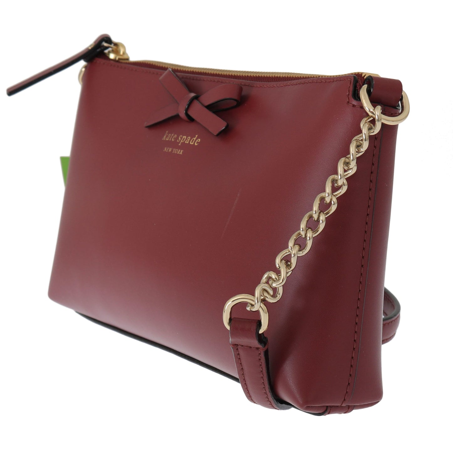 Kate Spade Elegante bordeauxfarbene Leder-Kreuztasche