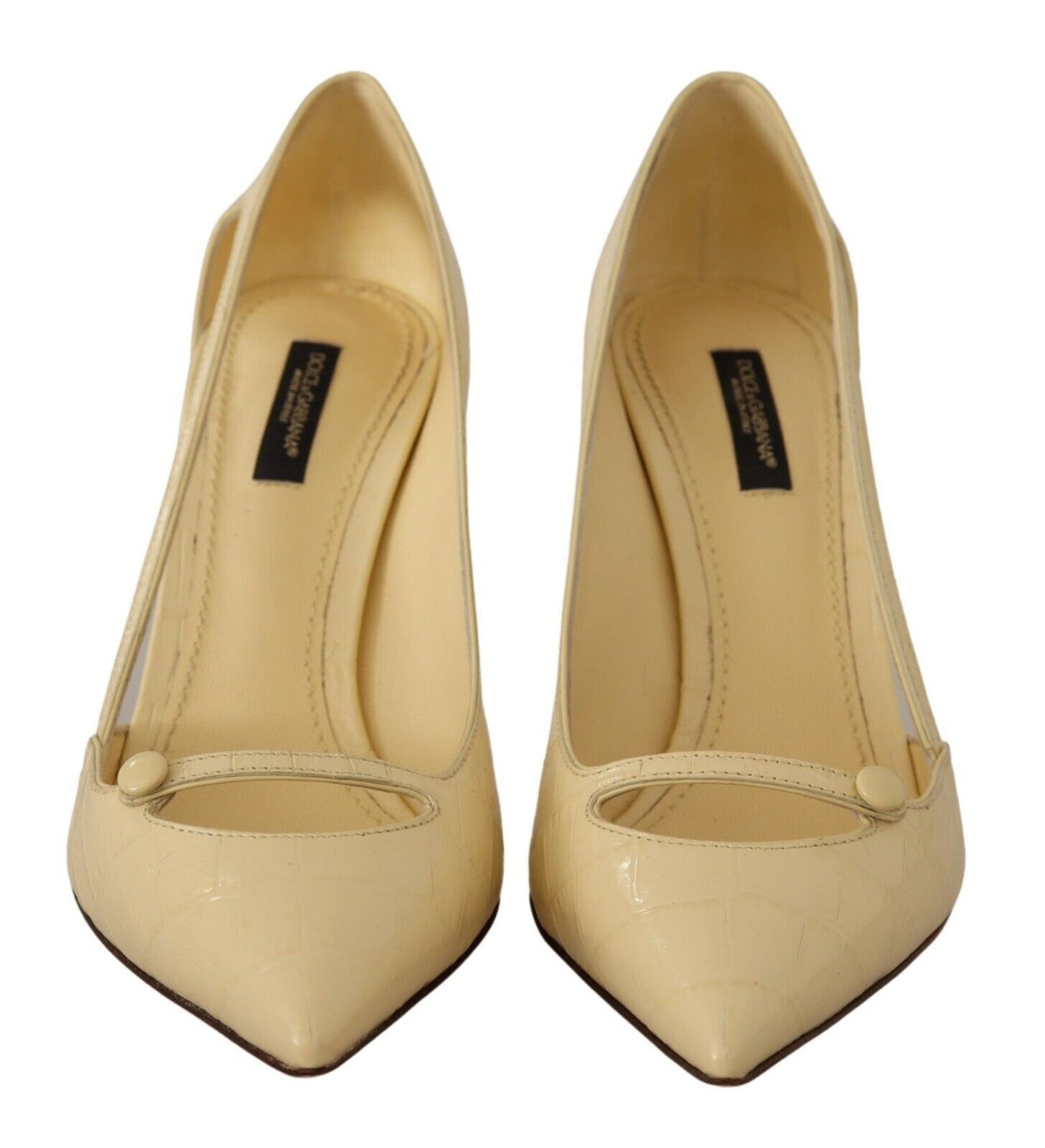 Dolce & Gabbana Schicke spitz zulaufende Lederpumps in Sunshine Yellow