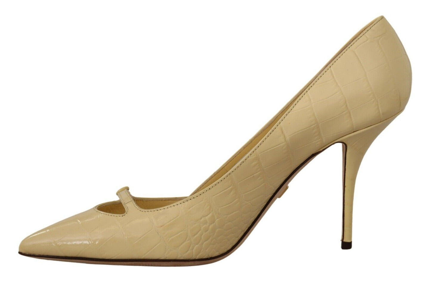 Dolce & Gabbana Schicke spitz zulaufende Lederpumps in Sunshine Yellow