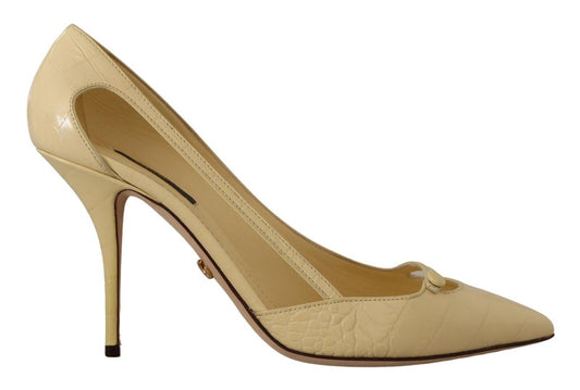 Dolce & Gabbana Schicke spitz zulaufende Lederpumps in Sunshine Yellow