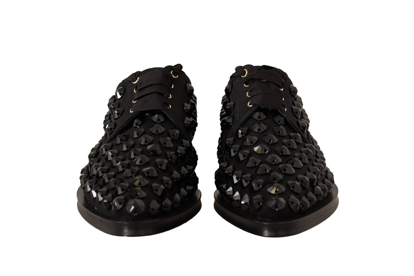 Dolce & Gabbana Elegante Gros Grain Lace-Up Jeweled Flats