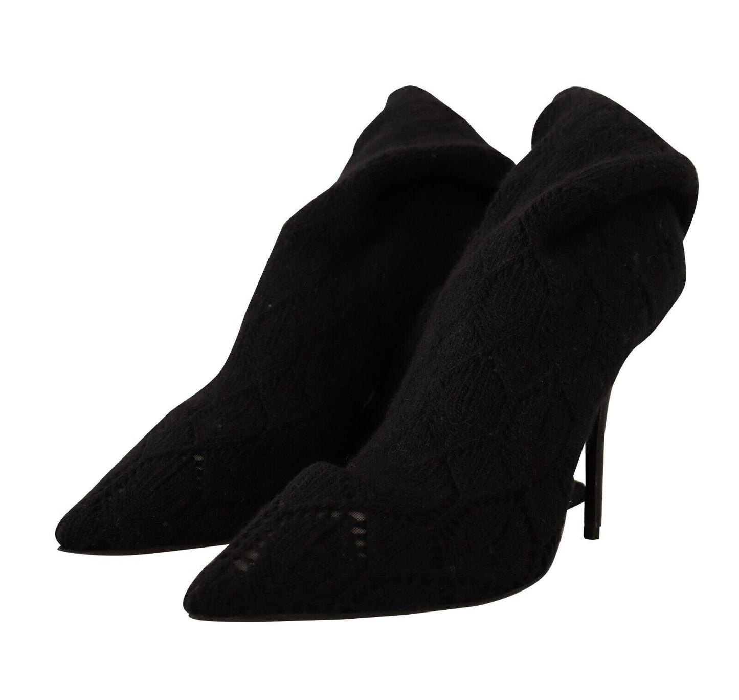 Dolce & Gabbana Elegante schwarze Stretch-Socken Stiefel