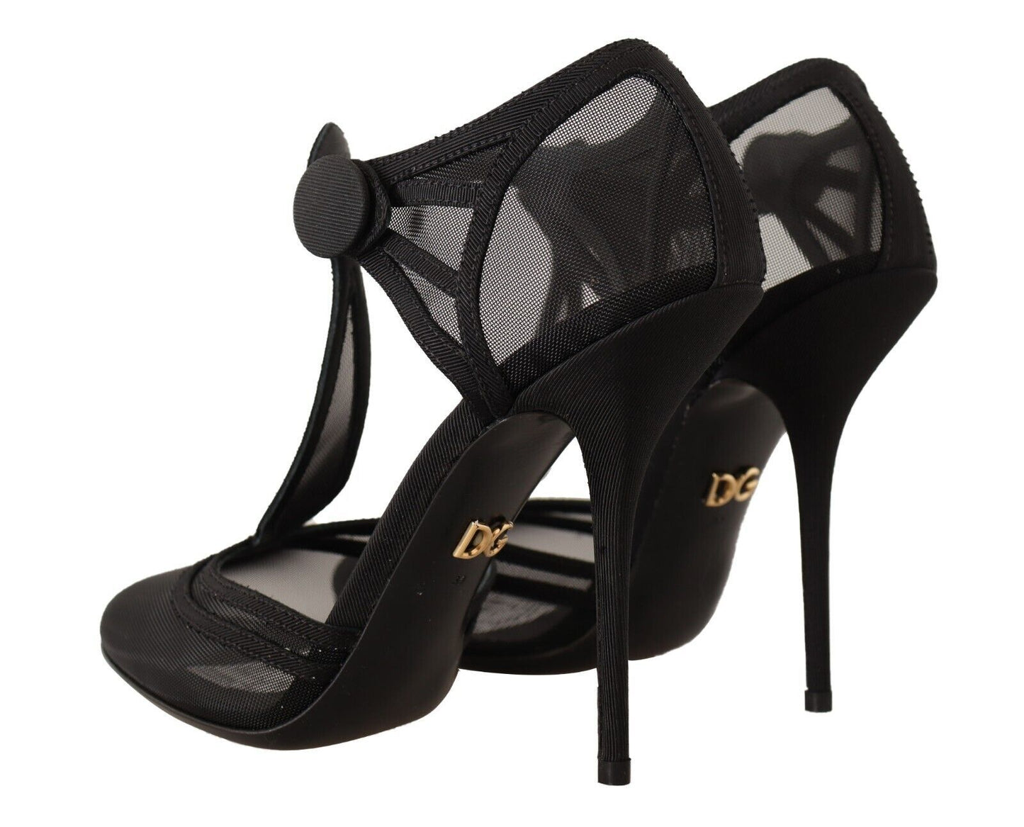 Dolce & Gabbana Elegante Mesh T-Strap Stiletto Pumps