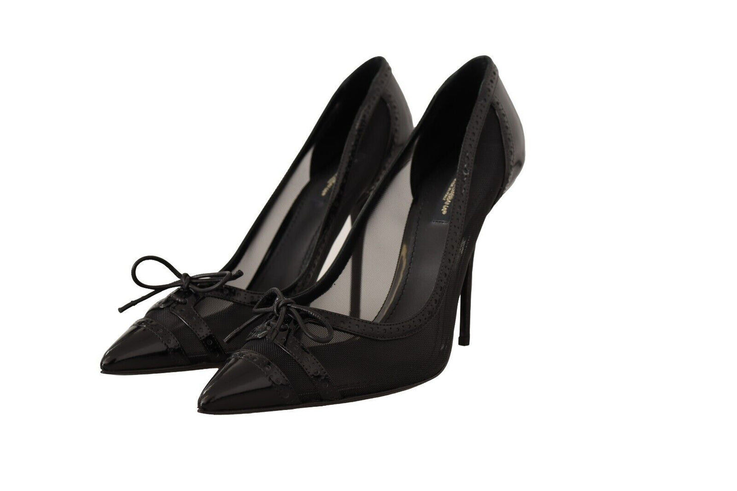 Dolce & Gabbana Elegante Schwarze Mesh Stiletto Pumps