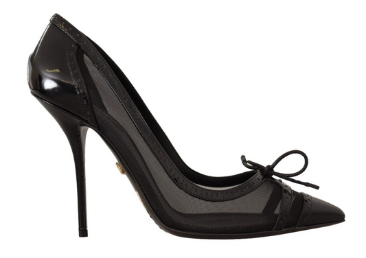 Dolce & Gabbana Elegante Schwarze Mesh Stiletto Pumps