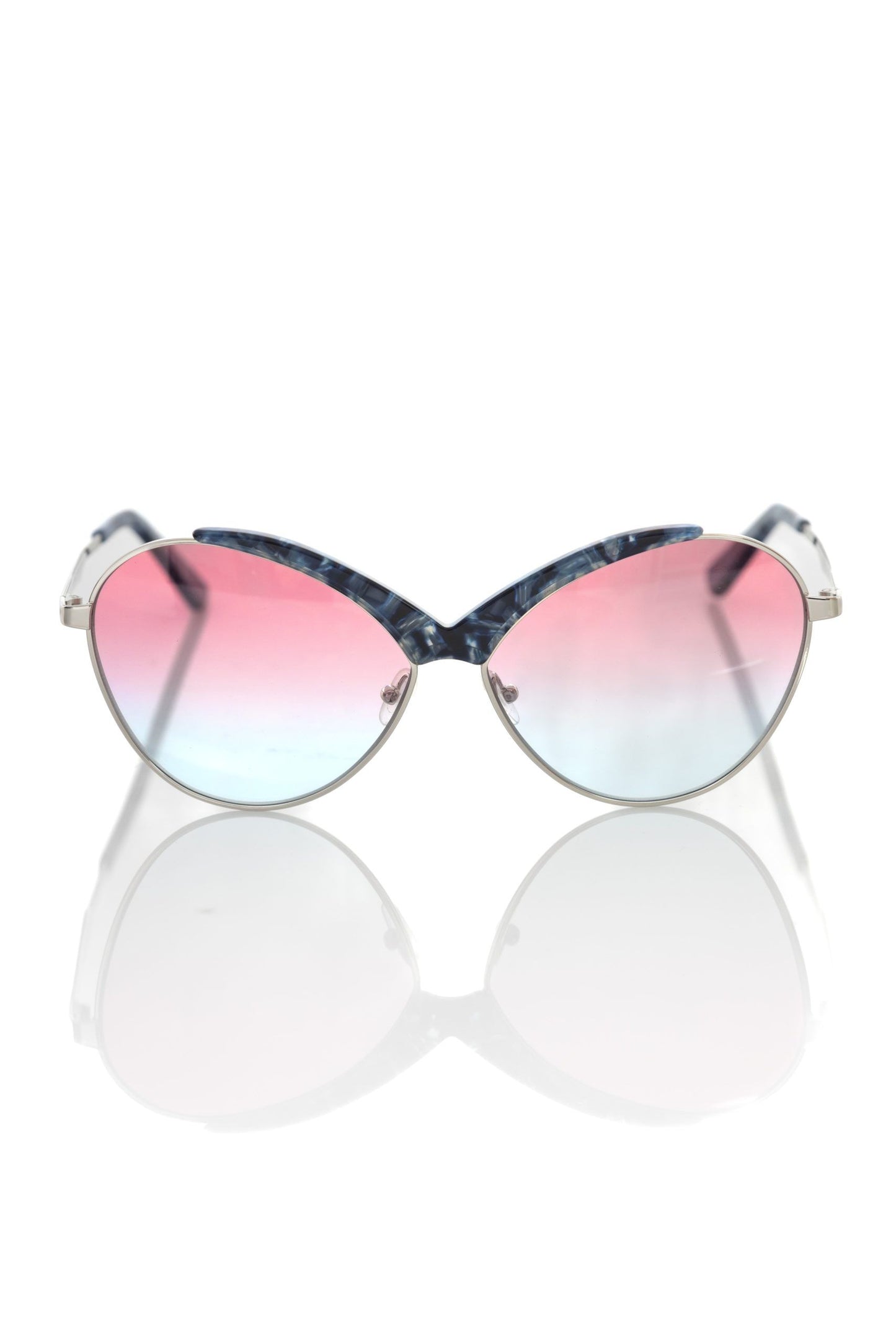 Frankie Morello Blaue Metallic-Sonnenbrille für Frauen